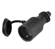 Розетка штепсельная с заземлением прямая ЭРА R6(B) 16А IP44 черный картинка 